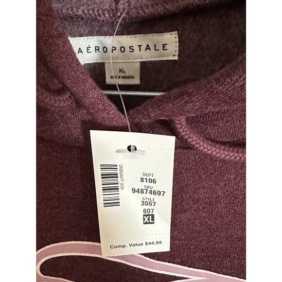 NWT Aeropostale Size XL Hoodie Sweatsuit Set Joggers Maroon - Picture 4 of 7
